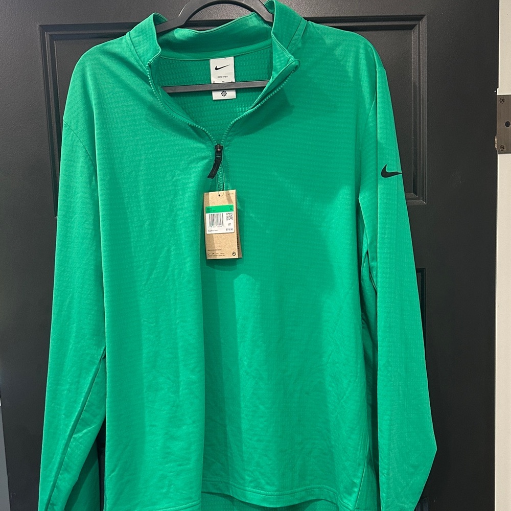 Nike Emerald Green Half-Zip Performance Pullover